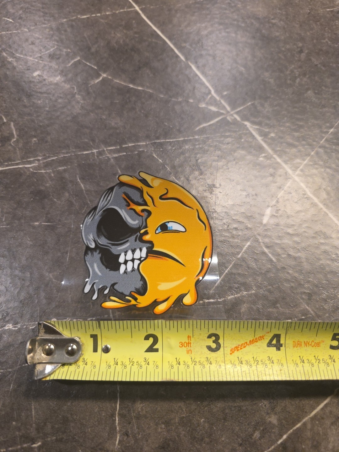 Sad Split Zombie Smiley Face Emoji UVDTF Raised Decal Sticker Waterproof USA