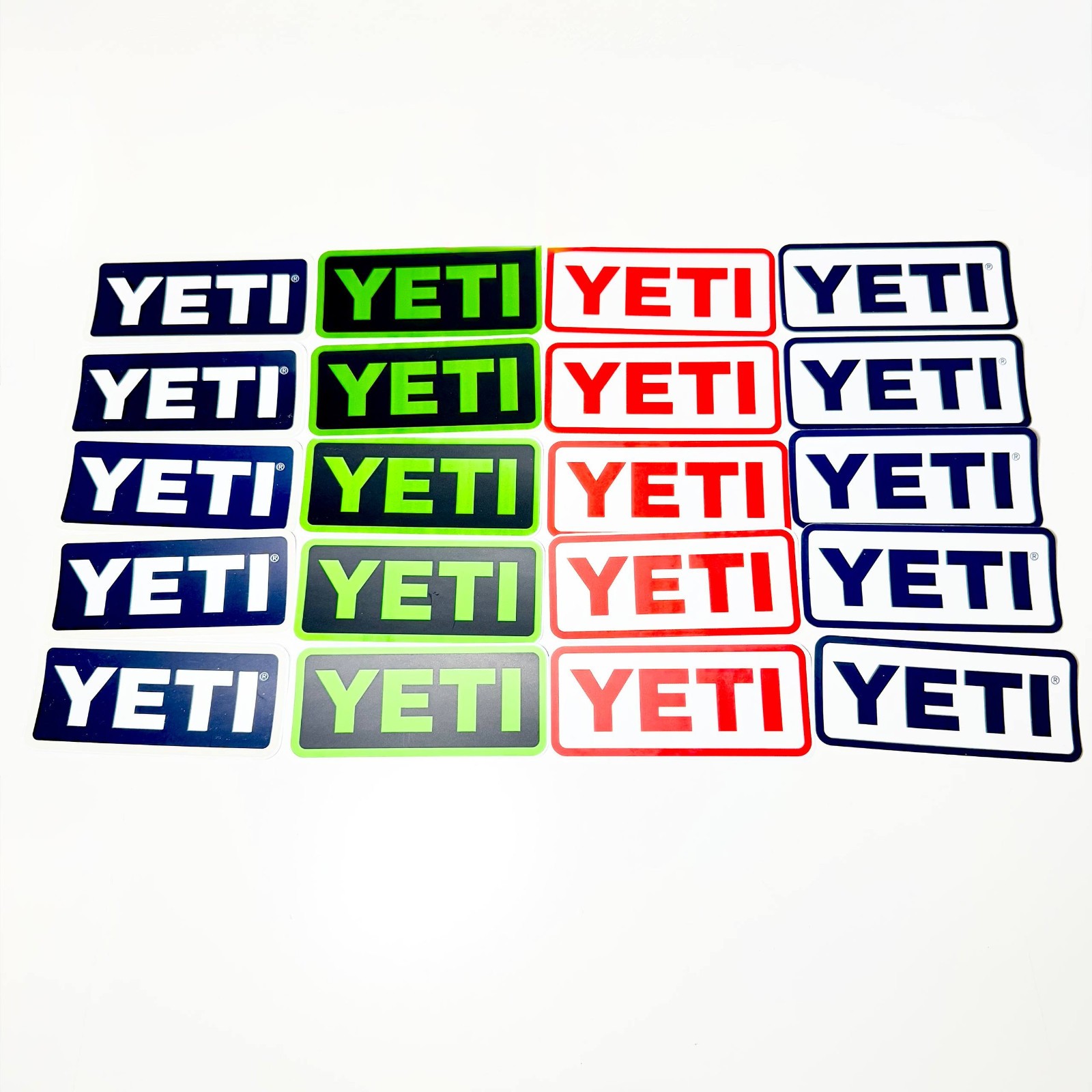 Yeti Sticker Lot of 20 – Green, Red, White, Navy ALL 20 INCLUDED