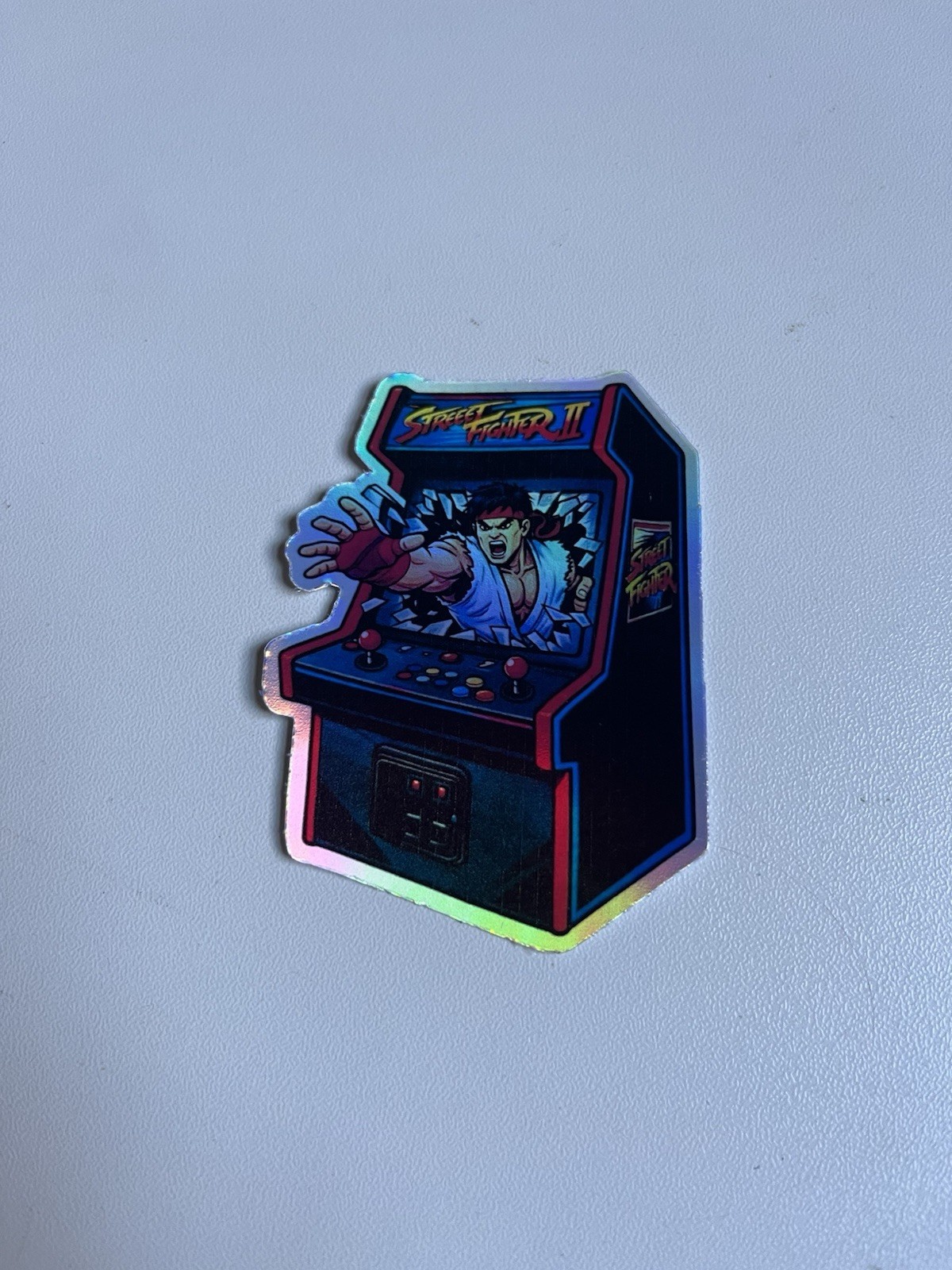 Retro Ryu Street Fighters 2 arcade machine 3inch Holographic Sticker