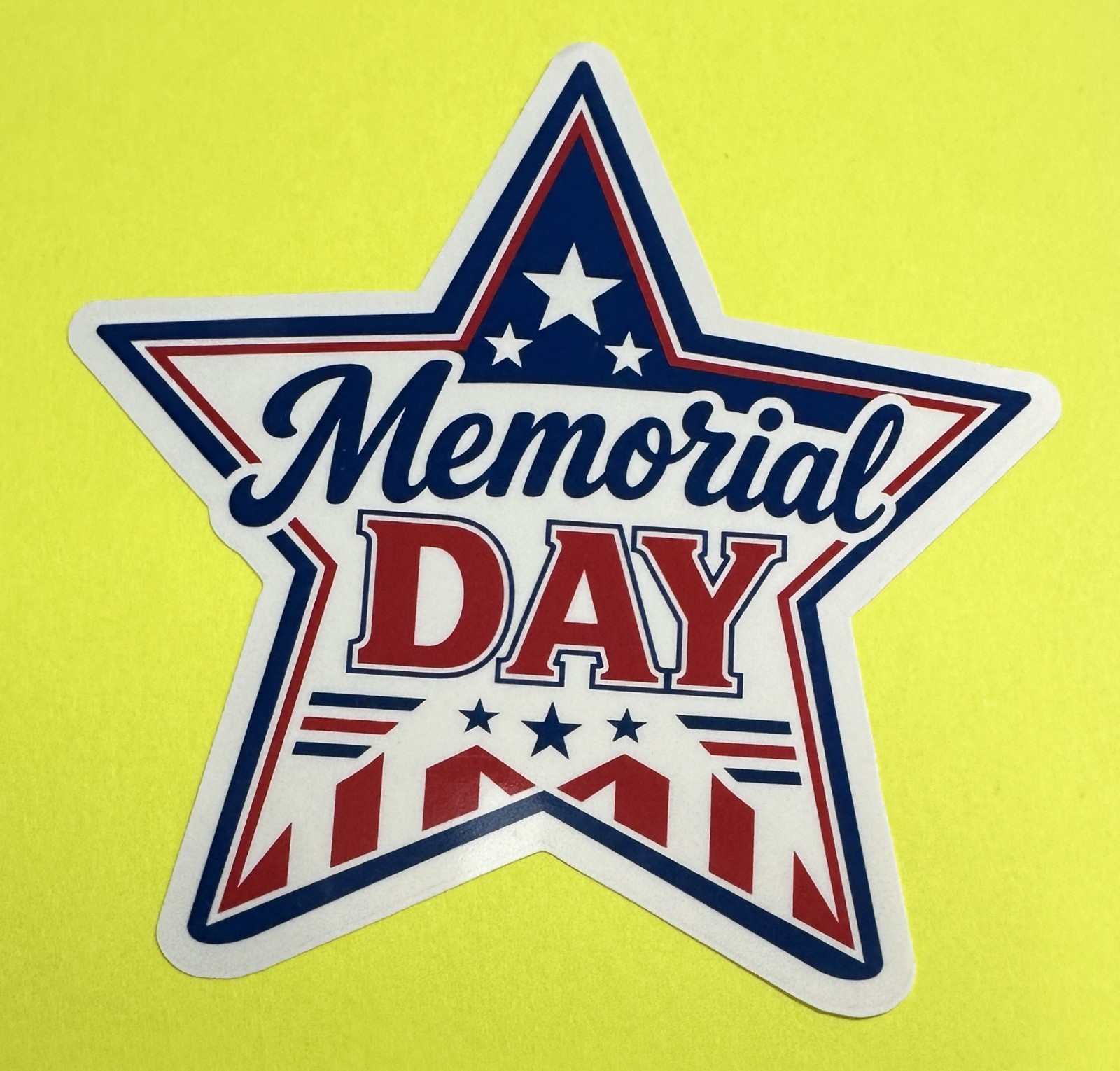 3 inch Memorial Day Patriotic Star Sticker Red White Blue USA Vinyl Decal