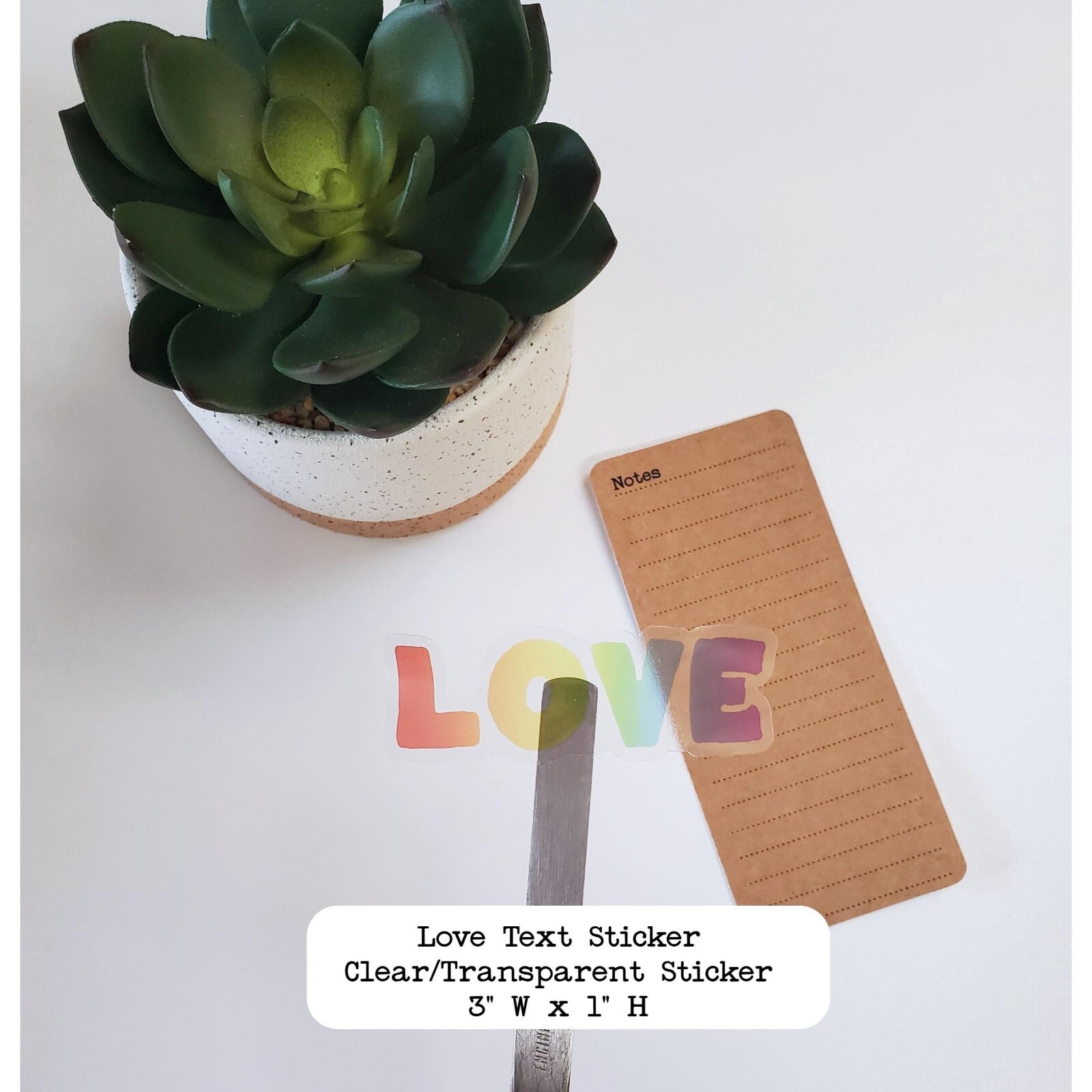 Love Text Sticker | Laptop, Water Bottle Sticker | Clear Transparent Vinyl
