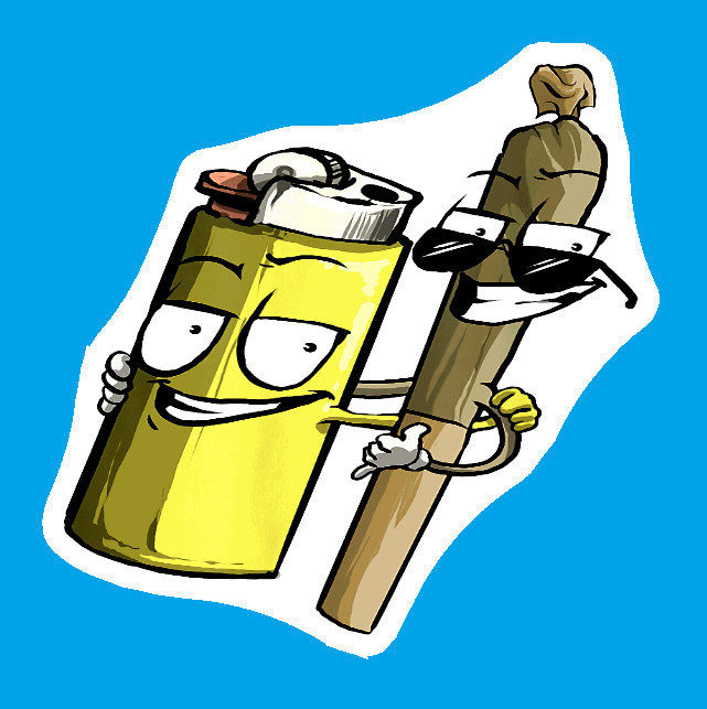 Joint and Lighter Best Friends Weed Sticker 420 Decal UV Safe stoner ganja