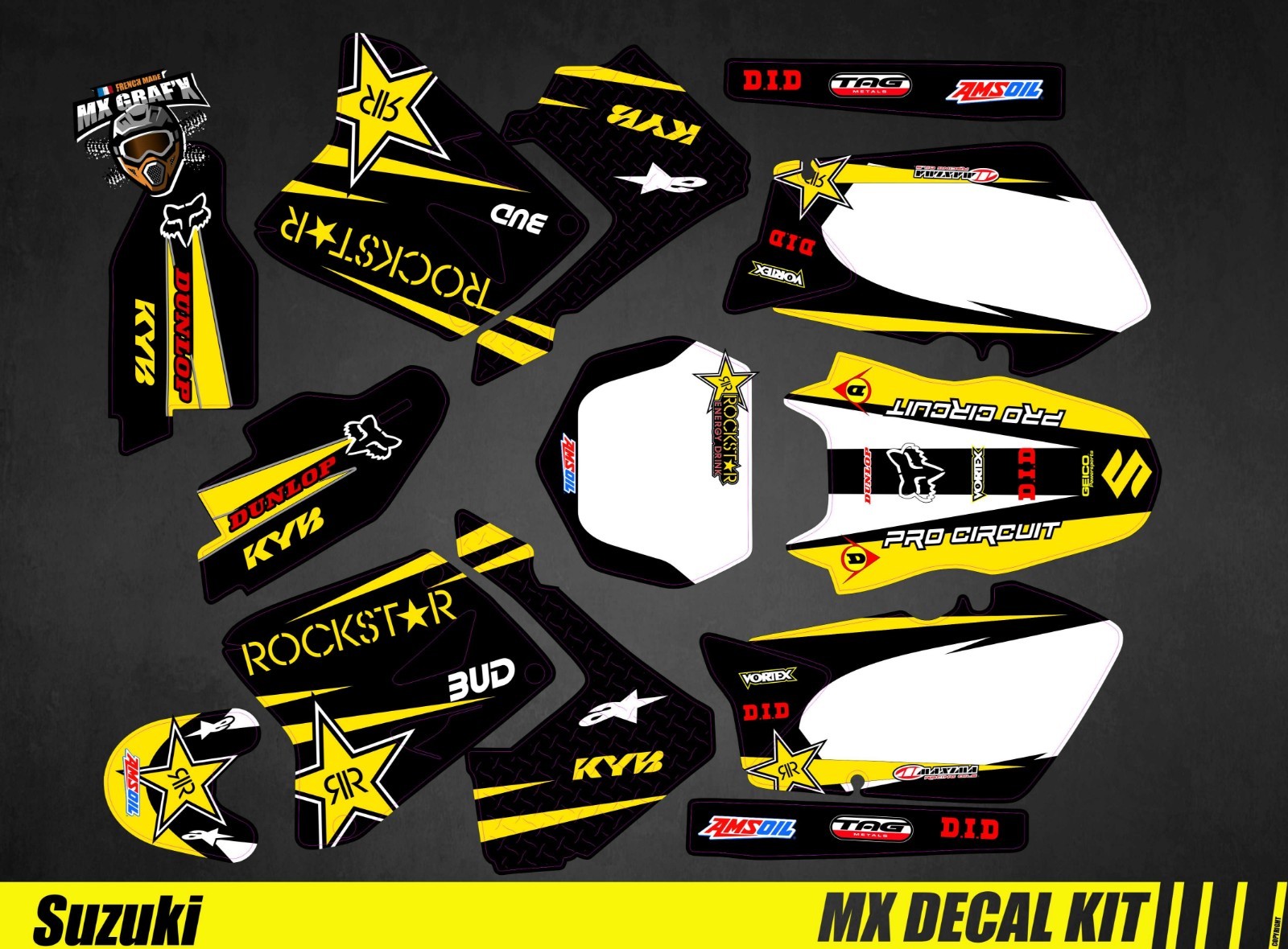 MX Decal Kit For Suzuki RM 125 / 250 – ROCKSTAR