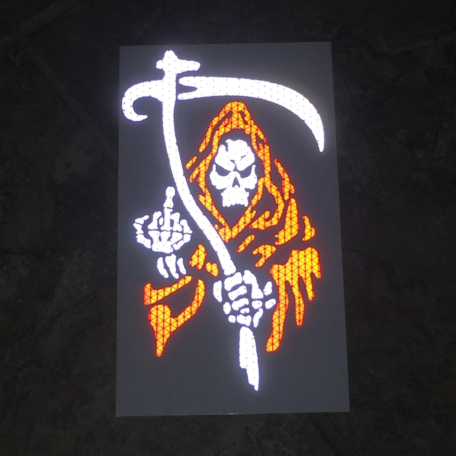 High Intensity REFLECTIVE Grim Reaper Decals Stickers Helmet Window Car Bike