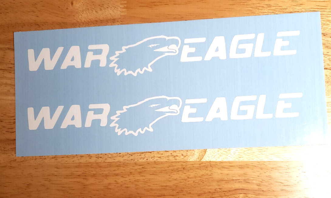 War Eagle Boat Decals Stickers Gloss White 22.5" (2) FAST USA