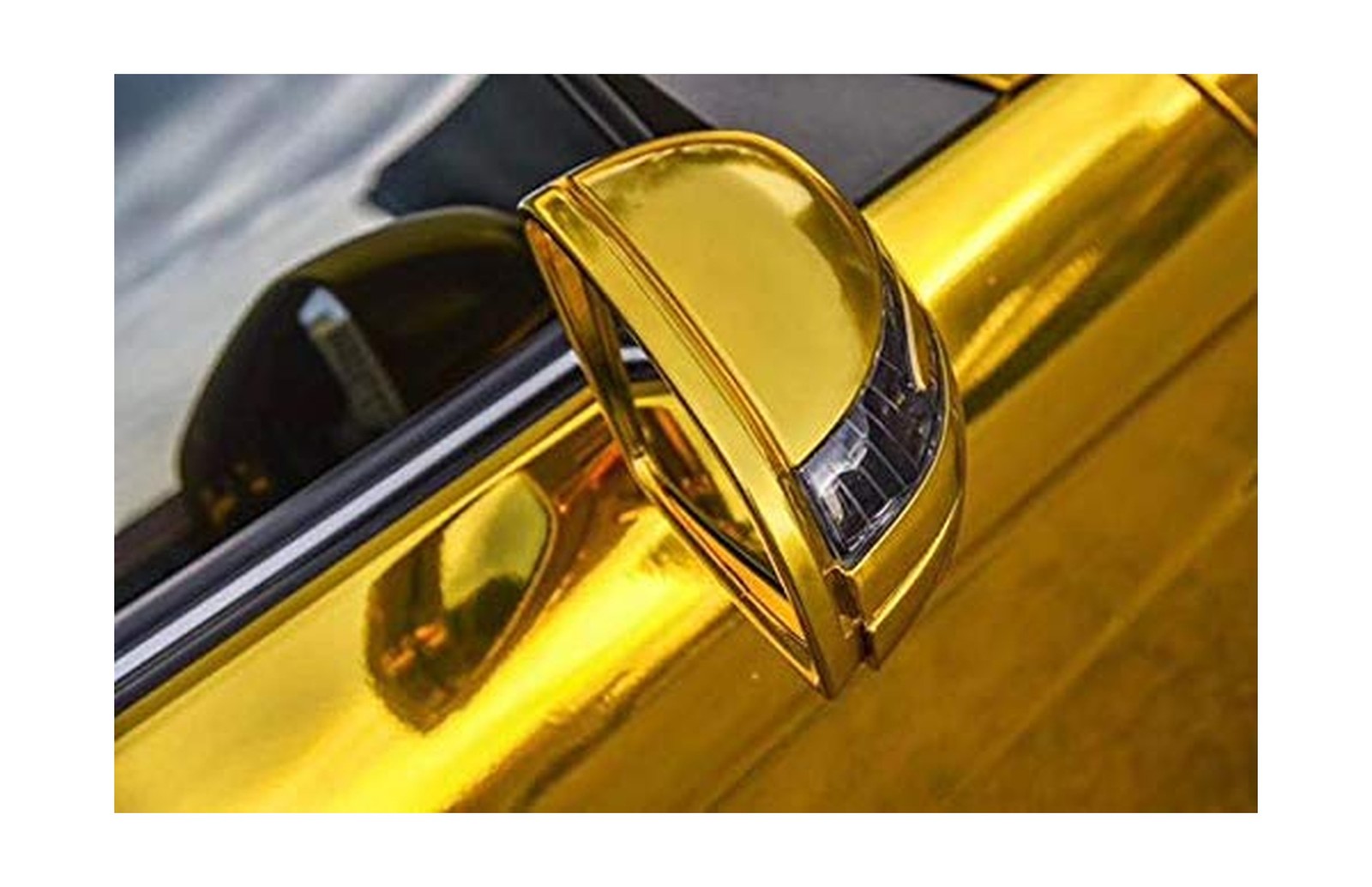 Gold Chrome Mirror Car Vinyl Wrap High Stretchable Film Auto Reflective Stick…