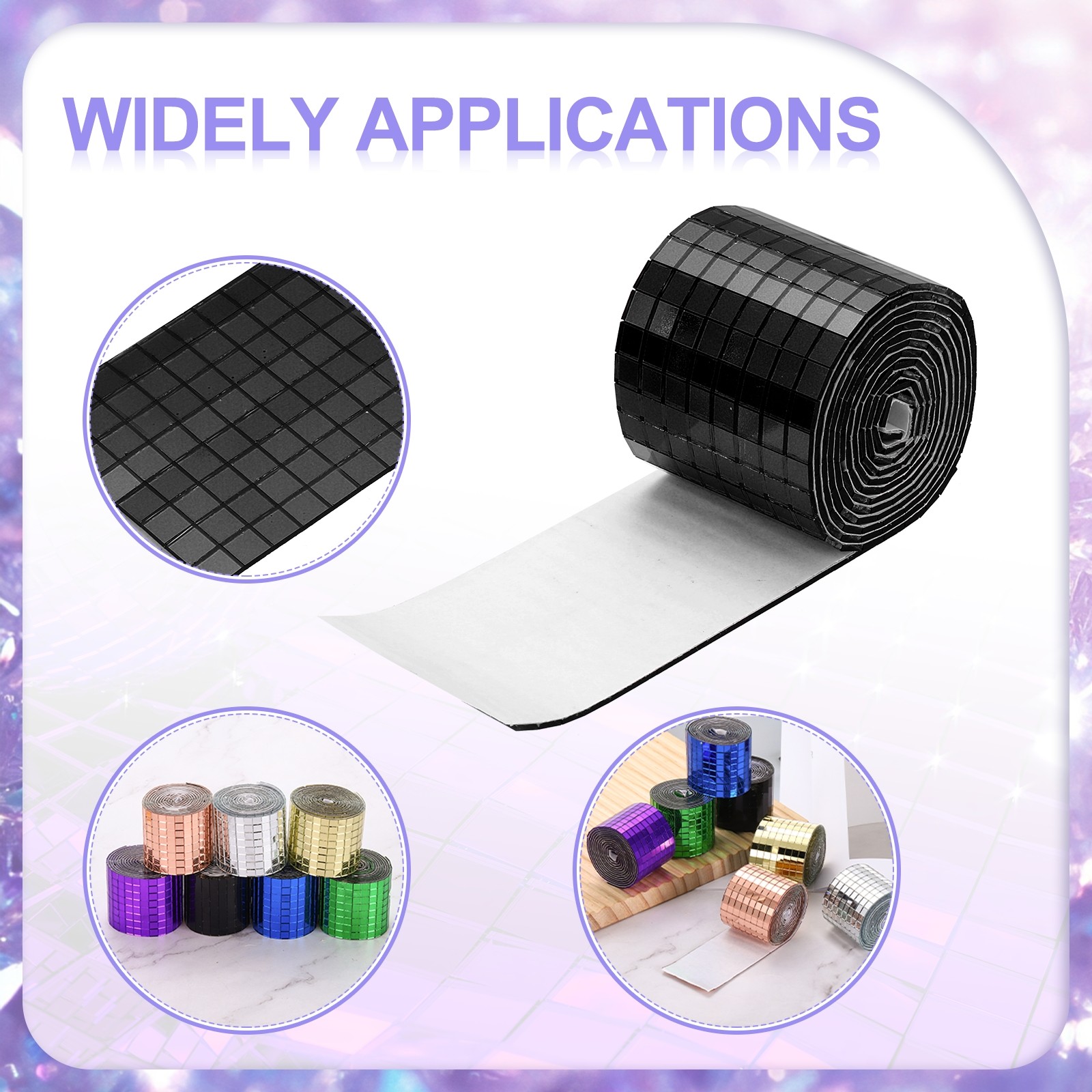 3200 Pieces Adhesive Mosaic Tiles 5 x 5 mm Disco Tiles Black 2 Pcs