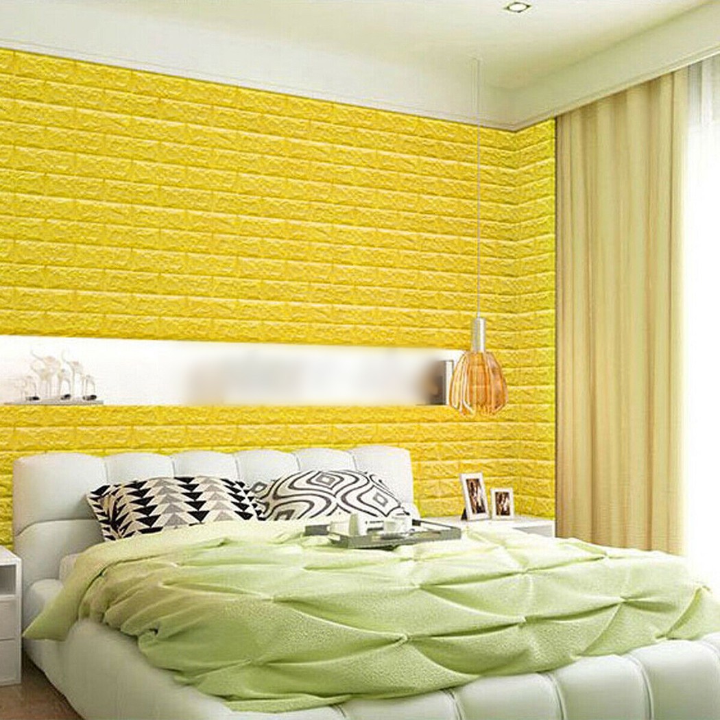 Sound Insulation Waterproof 3D Tile Brick Wall Sticker Foam Panel (10PCS)