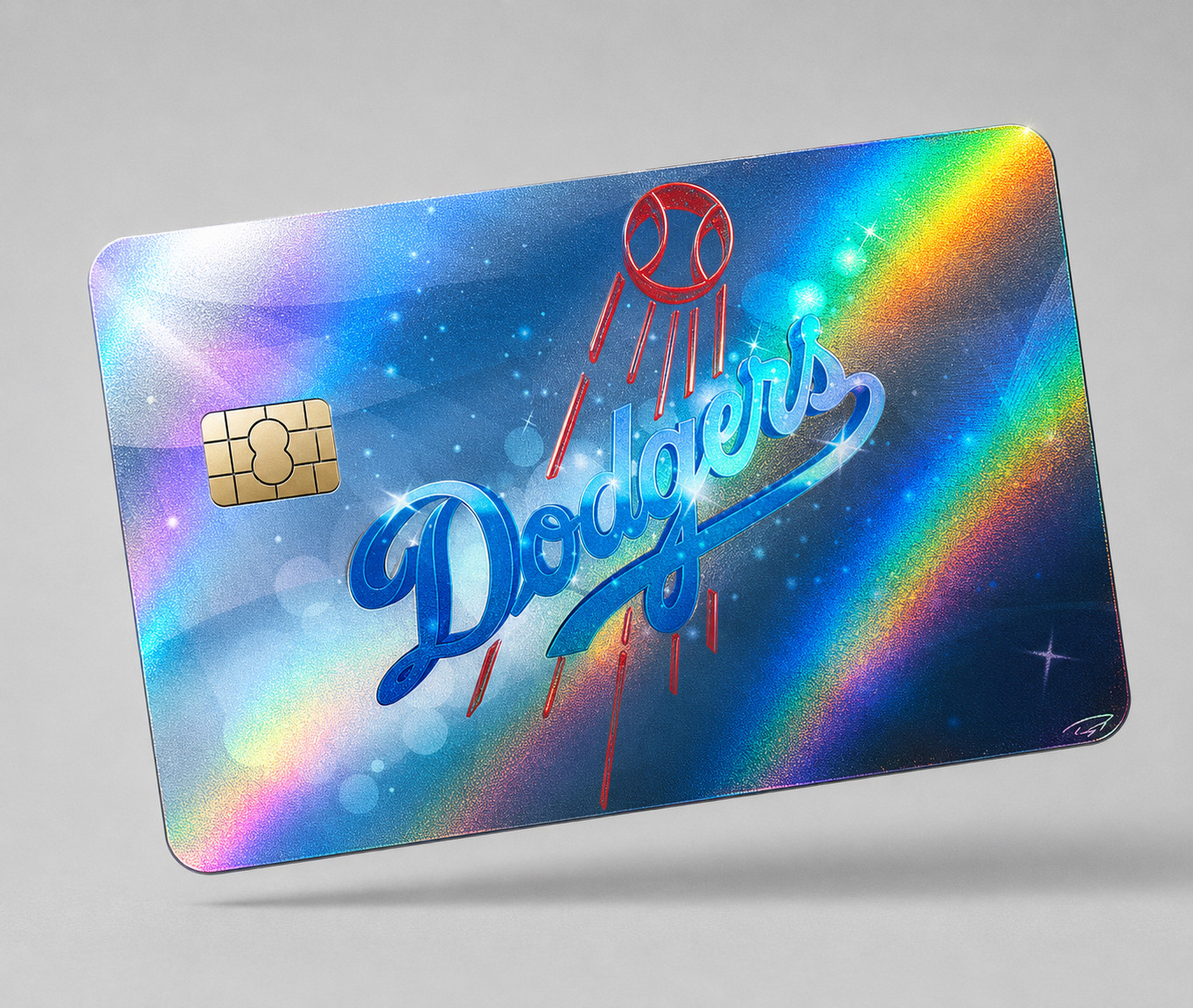 LA Dodgers Blue Lights Credit Card Skin Baseball Debit Vinyl Sticker