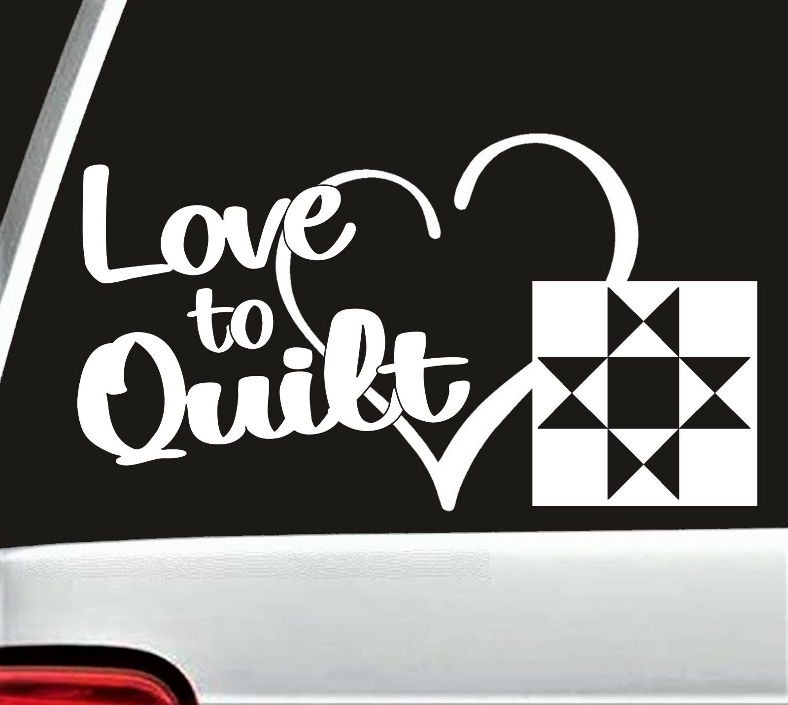 Love To Quilt Quilting Block Sticker for Car | Love to Sew Sewing | BG 797