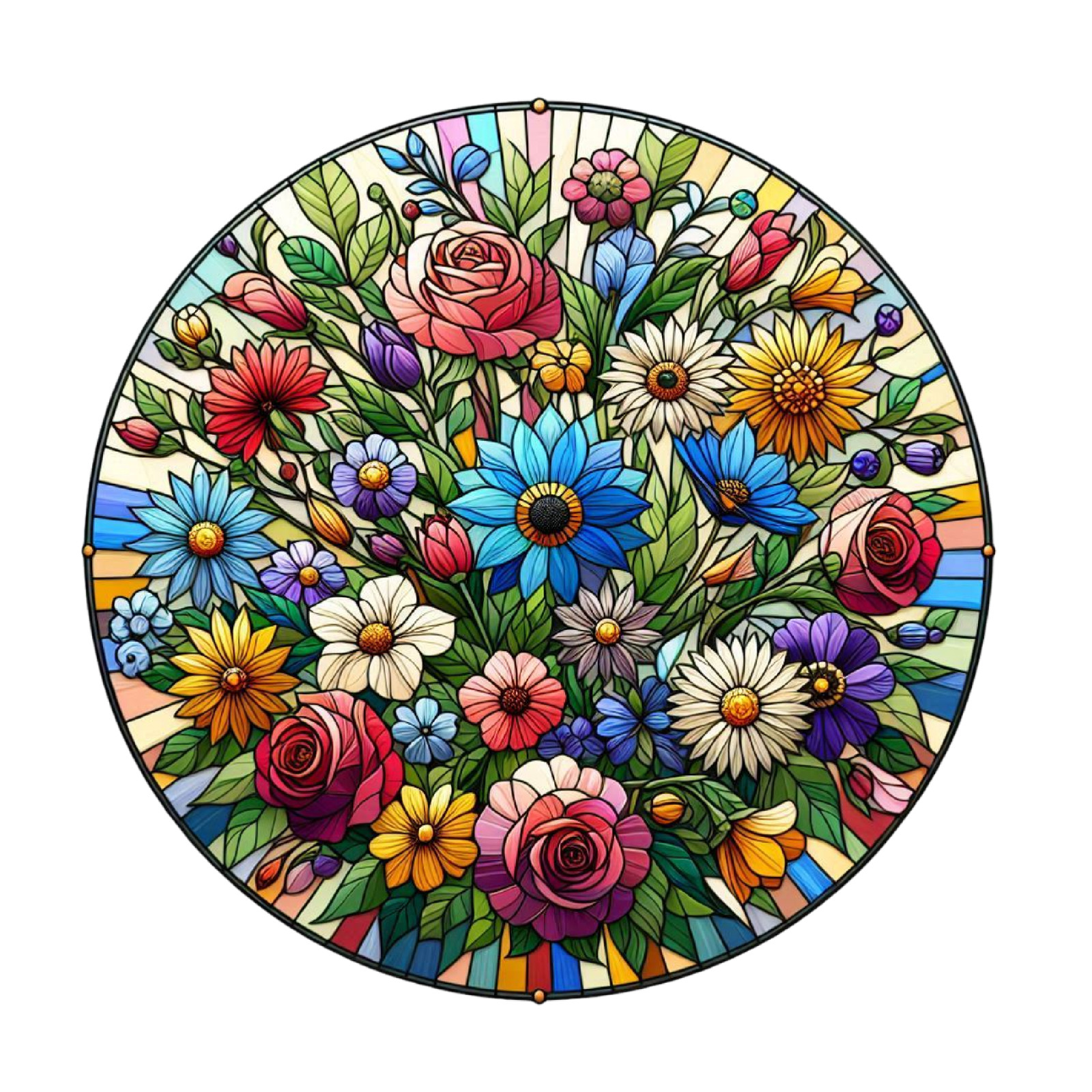 Wall sticker flower stained glass wall sticker 18X18 cm large