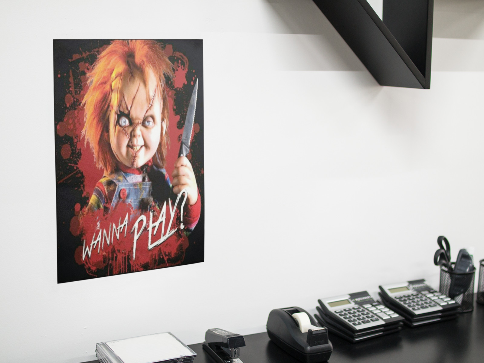CHUCKY WANNA PLAY? Wall Vinyl Decal Poster Scary Print Removable Adhesive