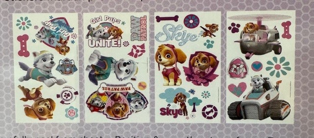 Roommates RMK3124SCS PAW PATROL 30 Girl Pups Peel & Stick Wall Decals Stickers