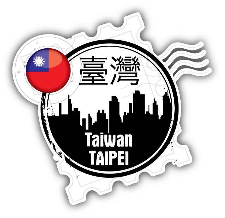 Taiwan Taipei Flag Post Stamp Car Bumper Sticker Decal – "SIZES"