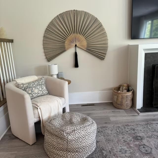 Fan Wall Decor Giant Fan Bamboo Wall Art for Boho Hanging Headboard 48×48