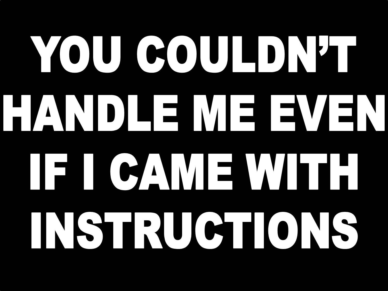 INSTRUCTIONS FUNNY QUOTE DECAL STICKER CAR TRUCK SUV ATV 4X4 BOAT WALL TRAILER