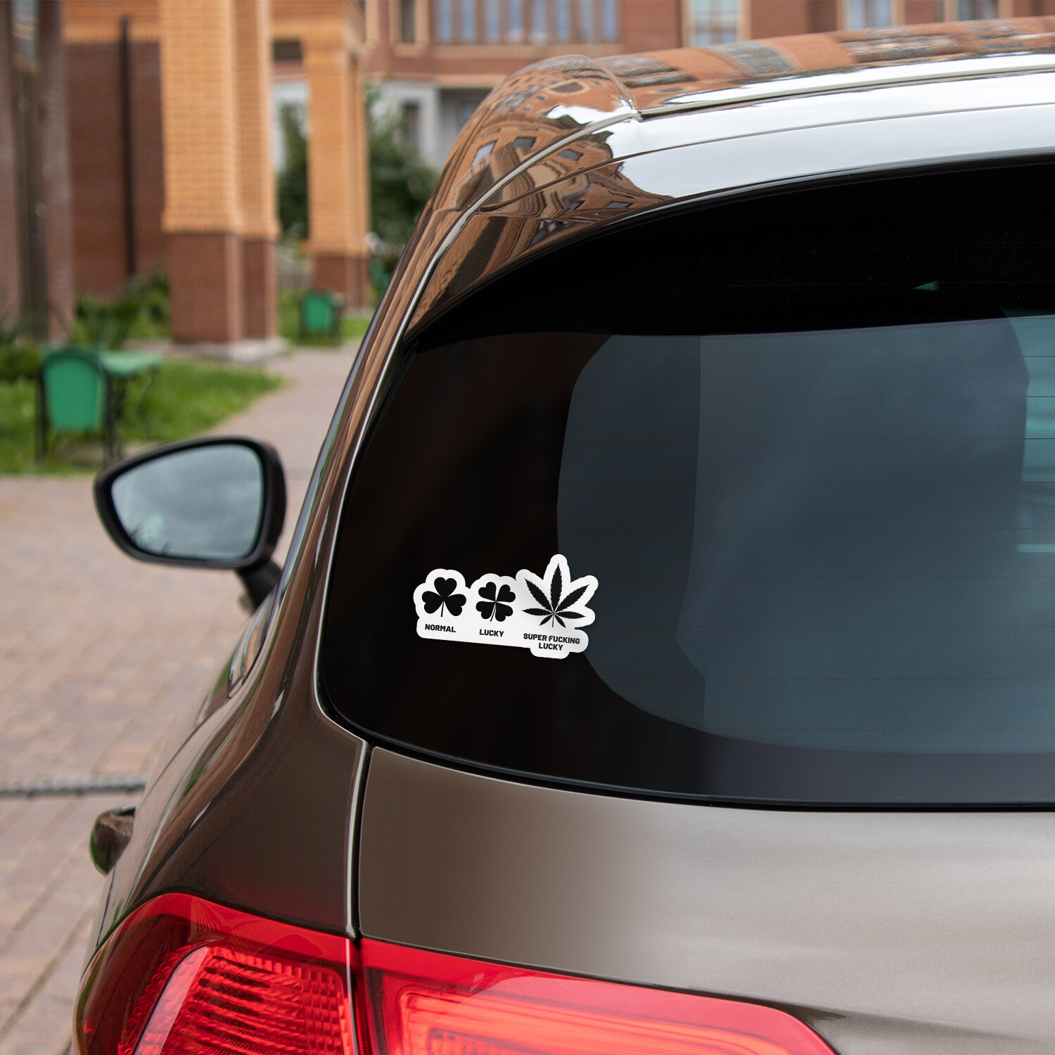 Funny Weed Shamrock Car Bumper Vinyl Sticker Decal