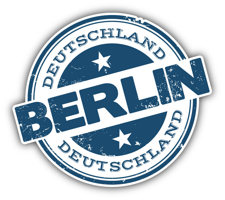 Berlin City Germany Grunge Travel Stamp Car Bumper Sticker Decal
