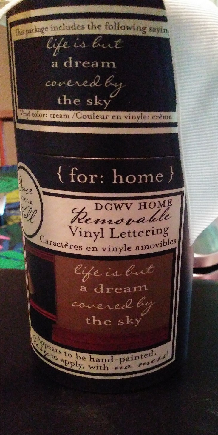 DCWV Home Removable Vinyl Lettering "Life is but a dream covered by the sky"