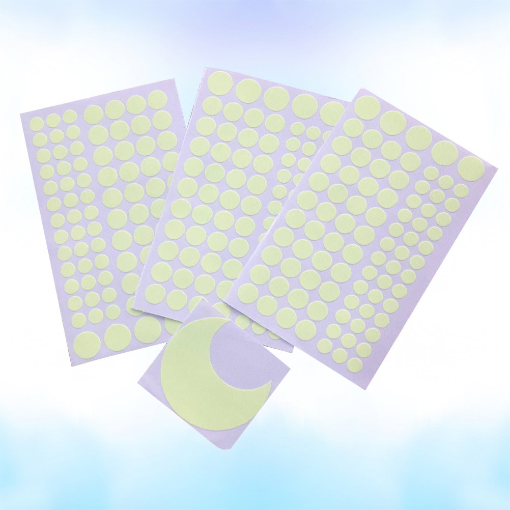 3 Pcs Circular Glow-in-the-dark Sticker Wall Decals Pvc Stickers