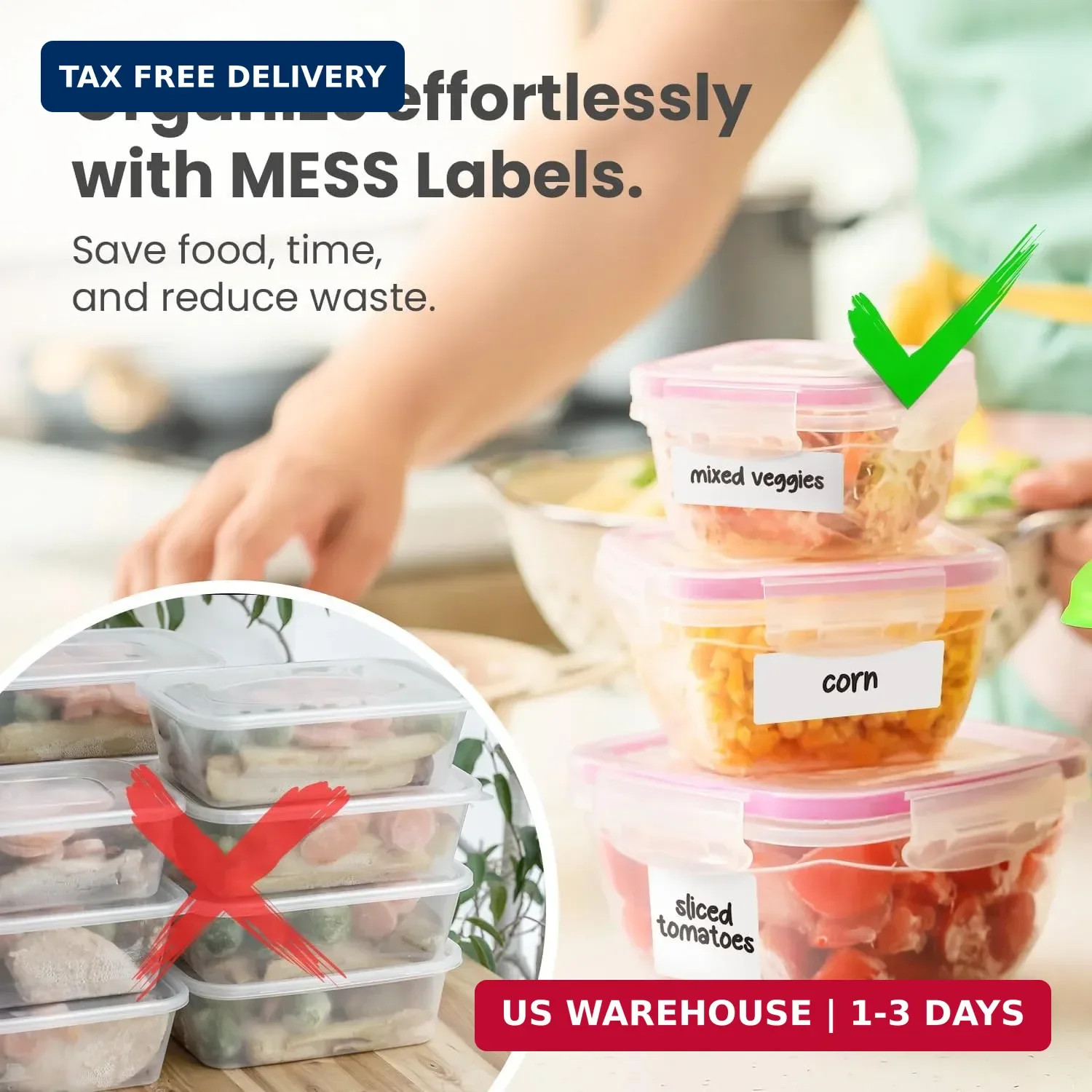 96 Pcs Dry Erase Pantry Labels Reusable Waterproof Fridge Freezer Jar Stickers