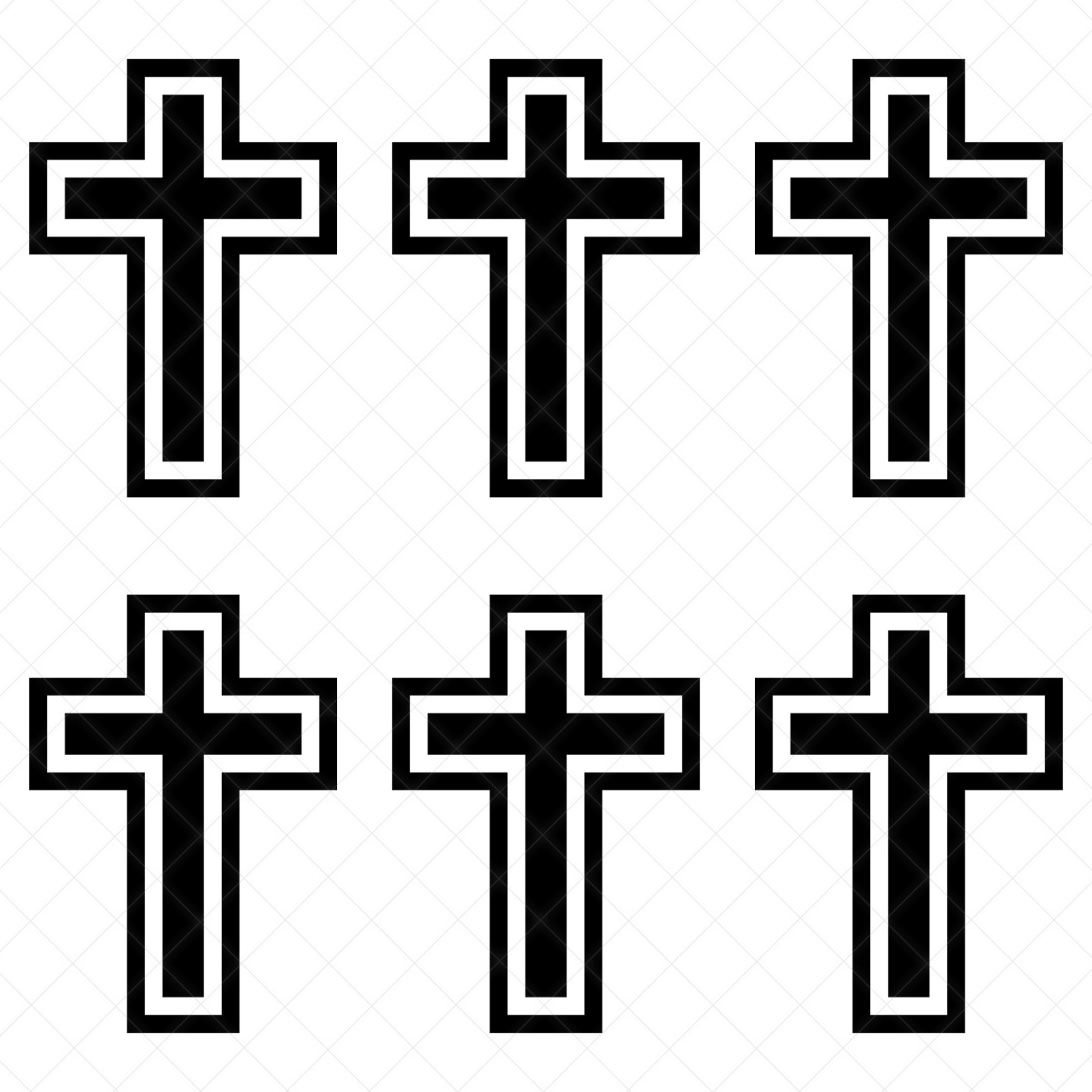 Set of 6 – Christian Cross Vinyl Decals | Christian Cross Stickers
