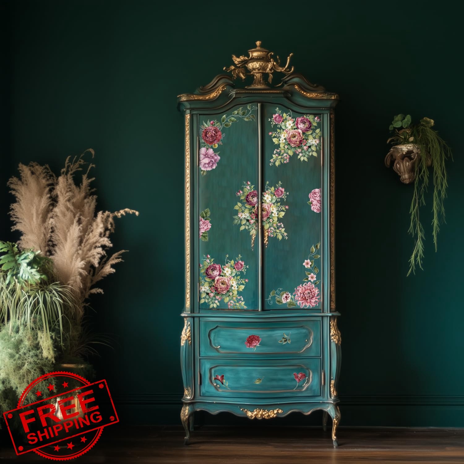 Flortlias Rose Furniture Transfer Sticker
