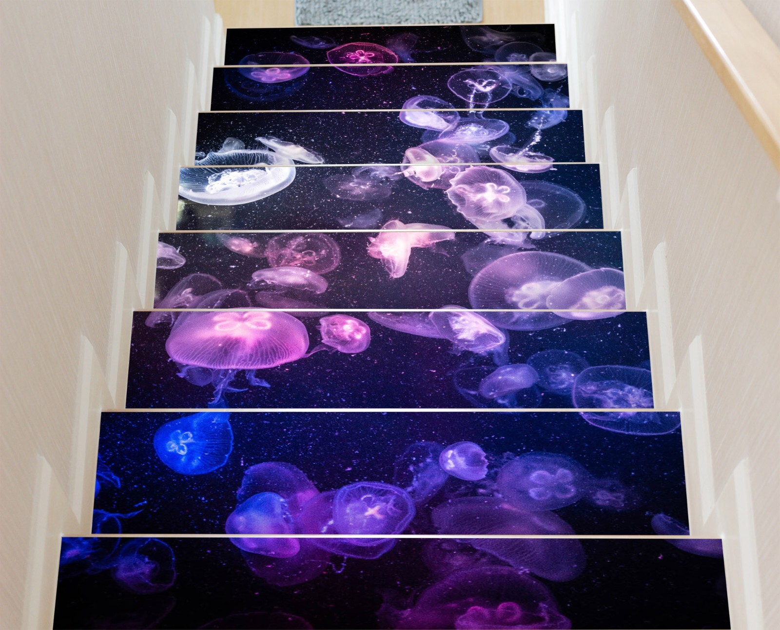 3D Nice Jellyfish W176 Stairs Risers Decoration Photo Mural Vinyl Wallpaper Vera