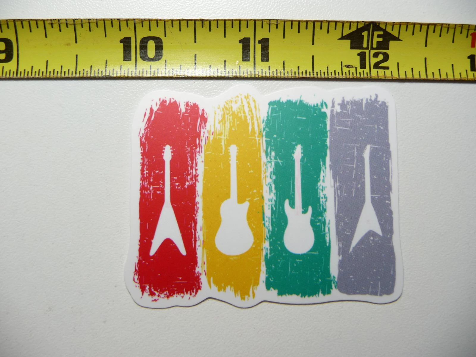 ELECTRIC GUITARS LINED UP SMALL STICKER DECAL MUSICIAN FAN BAND SONG