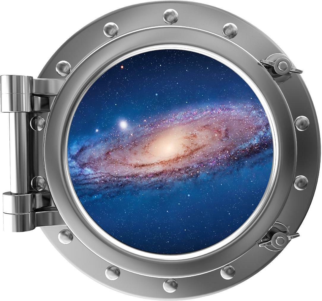 PortScape Milky Way Galaxy 2 Space Porthole Window Wall Decal Vinyl Wall Sticker