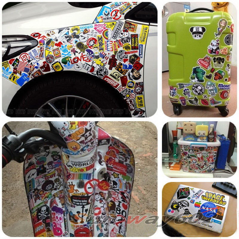 100 Skateboard Stickers Vinyl Laptop Luggage Decal Dope Sticker Lot