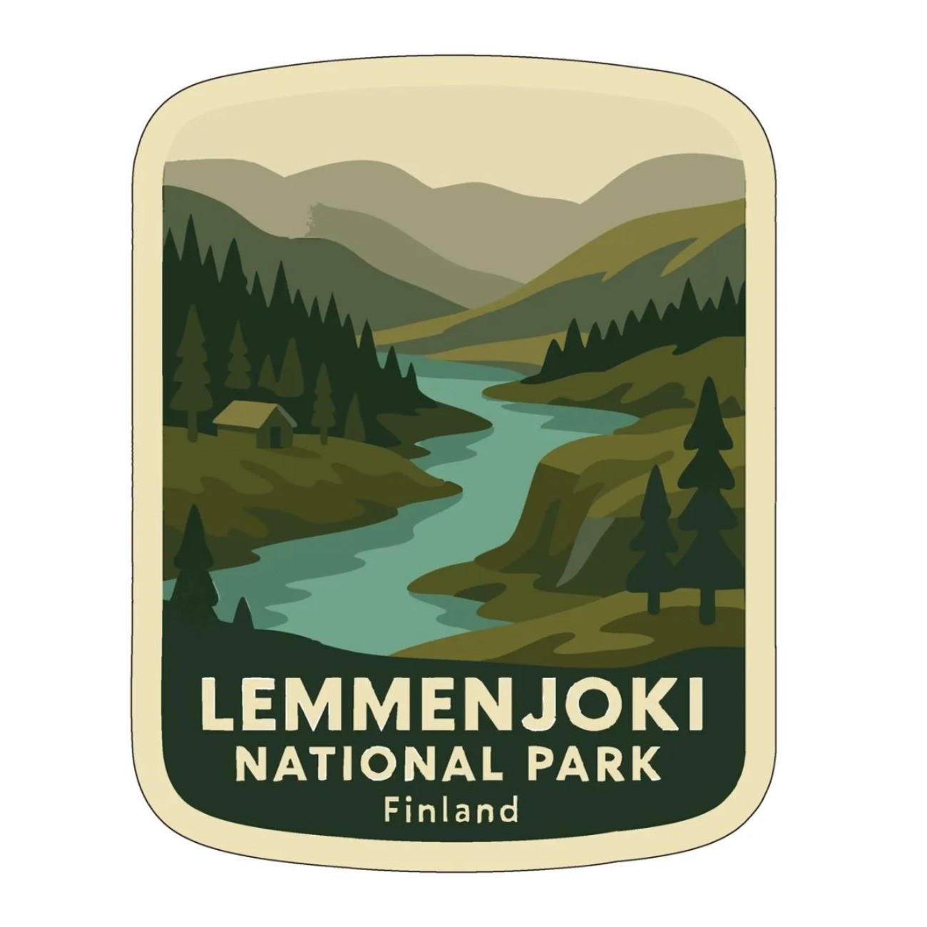 Lemmenjoki Finland Iron On Heat Transfer Vinyl HTV Die-Cut World National Parks