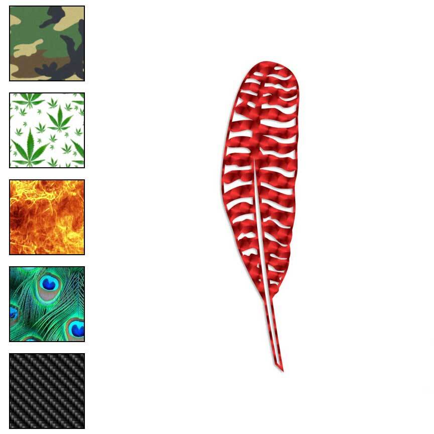 Turkey Feather, Vinyl Decal Sticker, 40 Patterns & 3 Sizes, #3865
