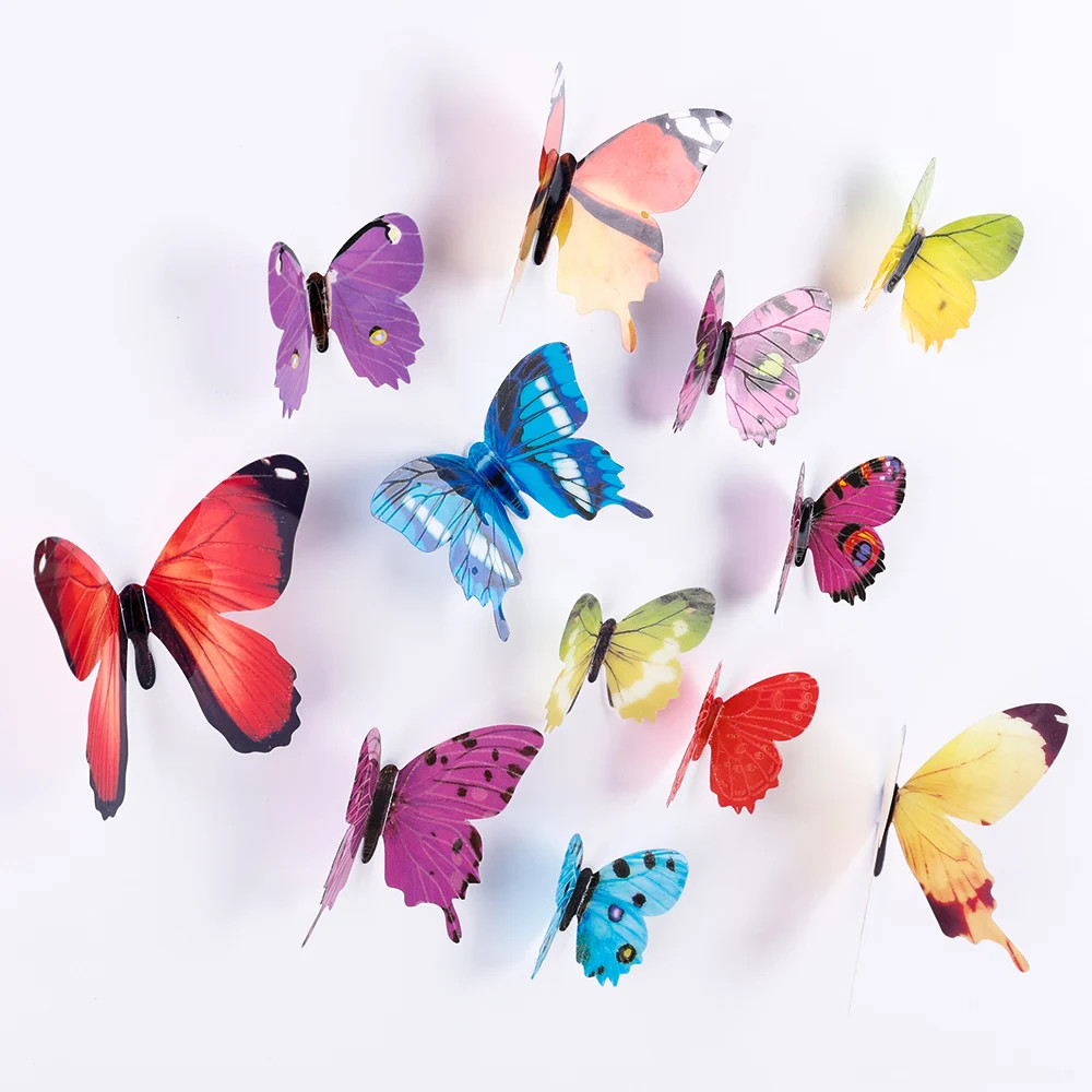 Butterfly Wall Stickers 12/24pcs 3d Luminous for Home Kids Bedroom Living Room