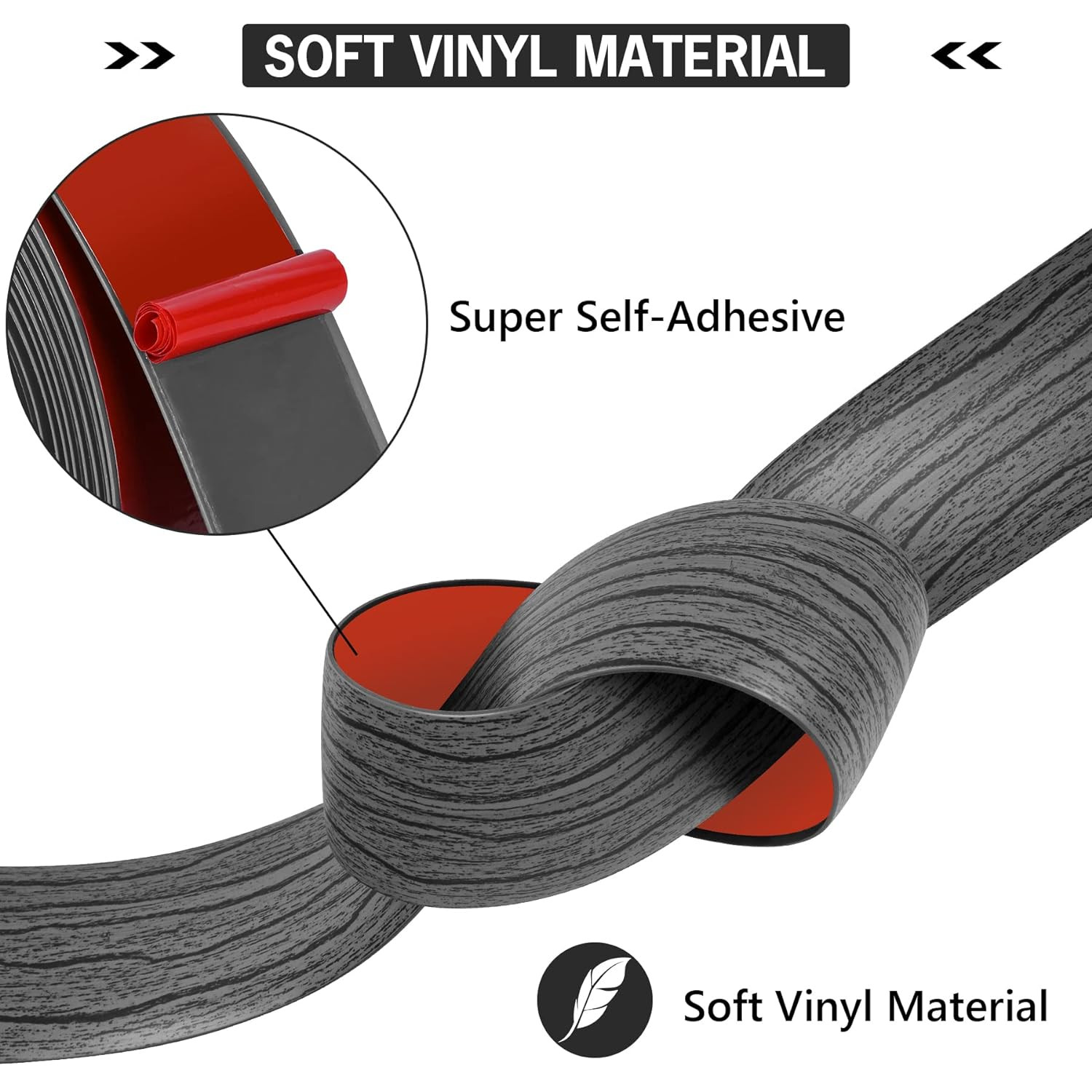16.4Ft Floor Transition Strip Self Adhesive Vinyl Cover Floor Strip Flat Divider