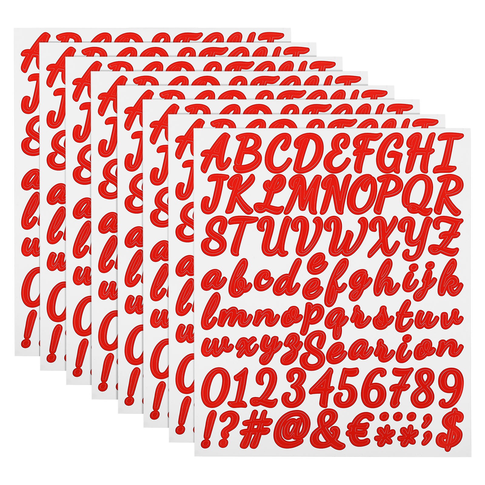 672 Piece Vinyl Stickers for Letters and Numbers (Red, 2.5cm)