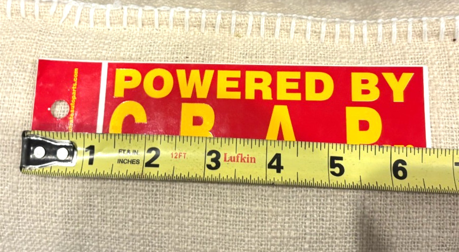 Powered By CRAP Sticker! Red and Yellow! Cut Rate Auto Parts! C.R.A.P. ~Rat Rod