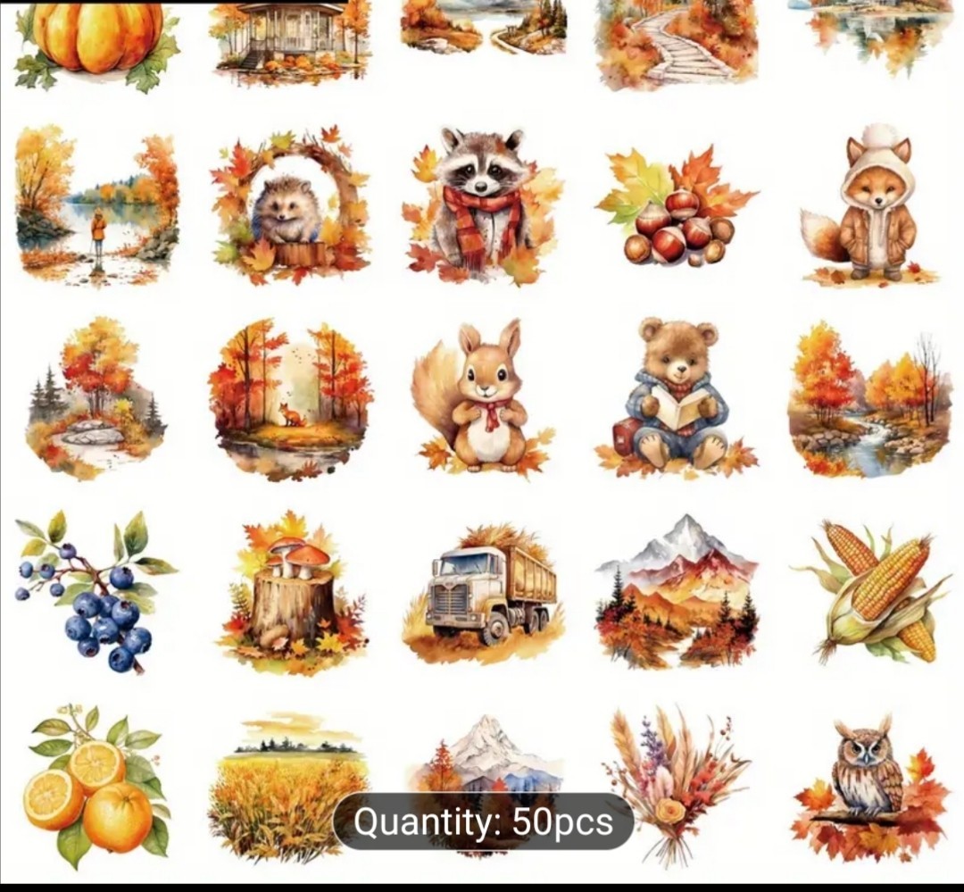 20 PCS Fall Autumn Season Aesthetic Nature Animals Landscape Stickers BRAND NEW