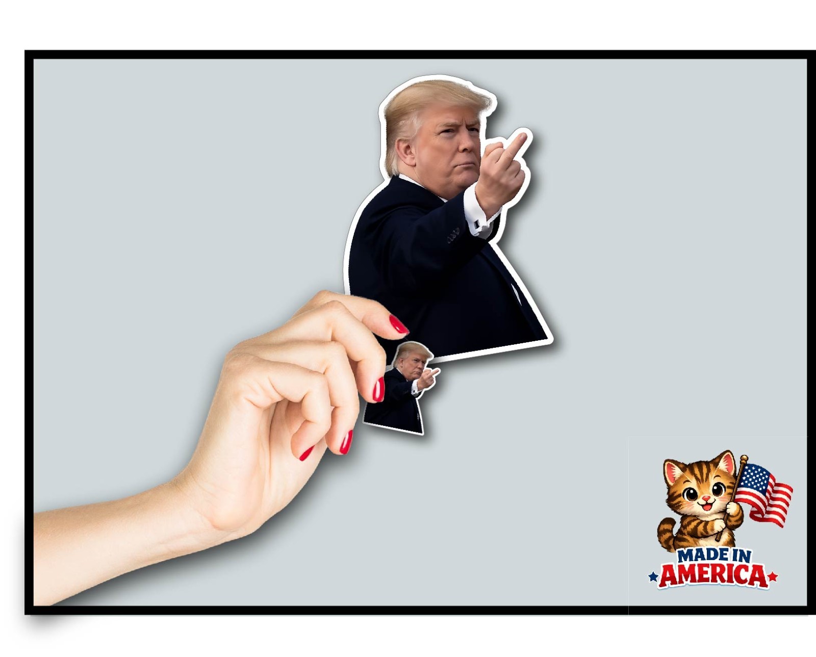 Trump Middle Finger Decal Sticker Flipping Off Political MAGA F*** You Funny USA