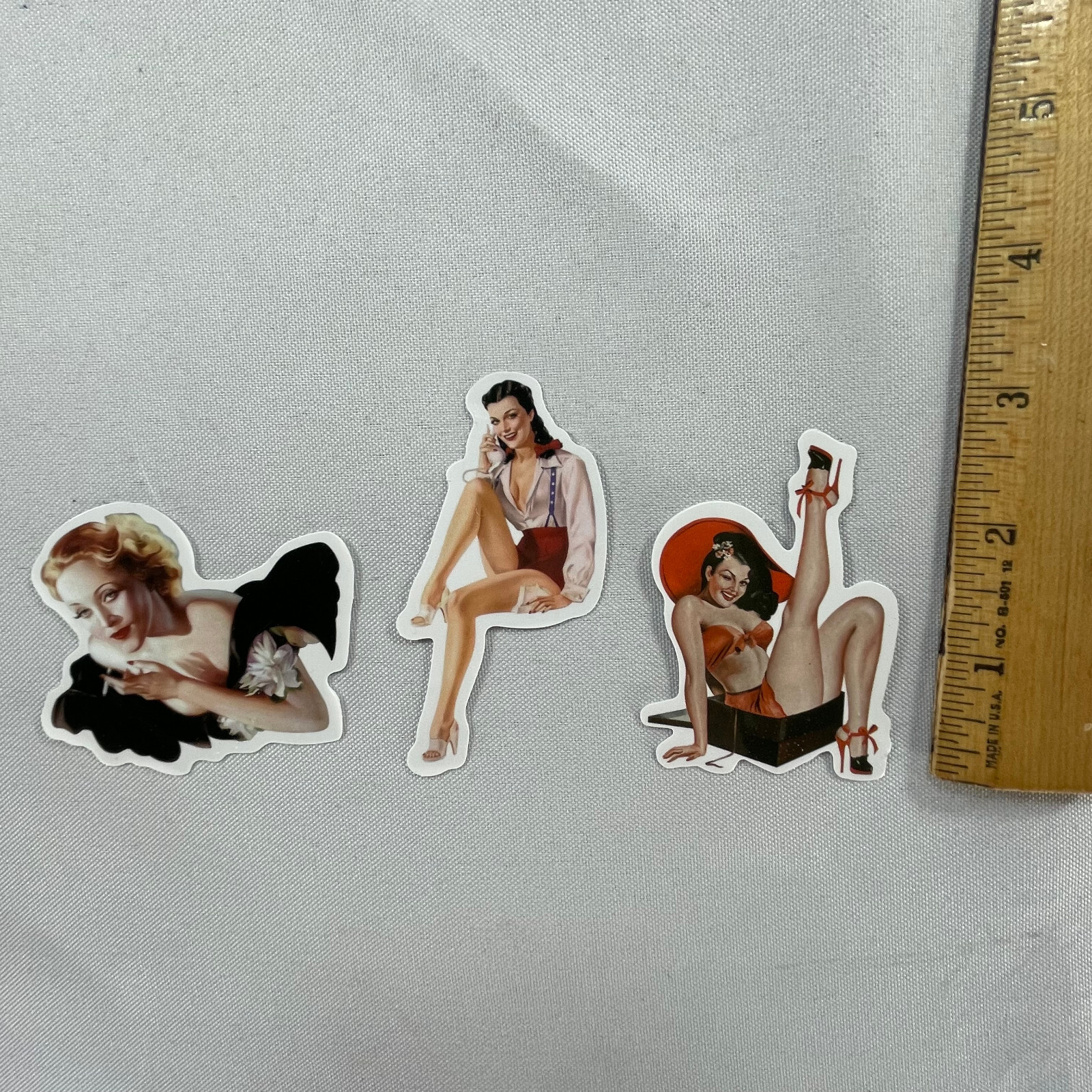 Lot of 66 Different 1" – 3" Vintage Style Female PinUp Stickers hot girls women