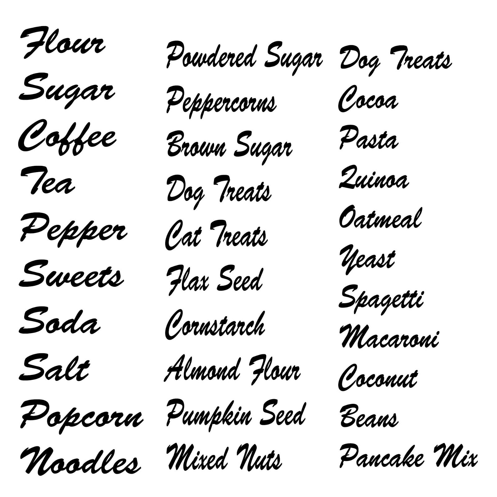 Oatmeal label canister jars storage custom Pantry kitchen organization vinyl