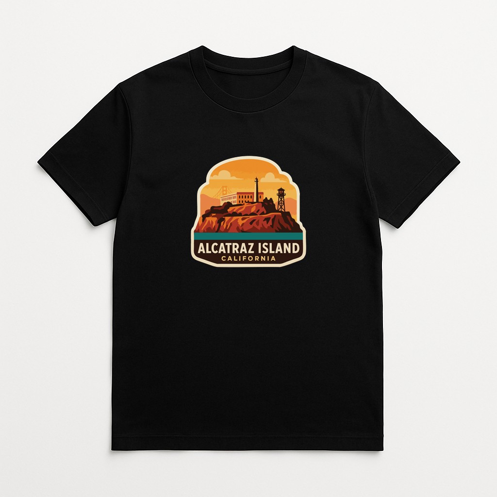 Alcatraz Island California Iron On Heat Transfer Vinyl HTV Die-Cut Symbolic