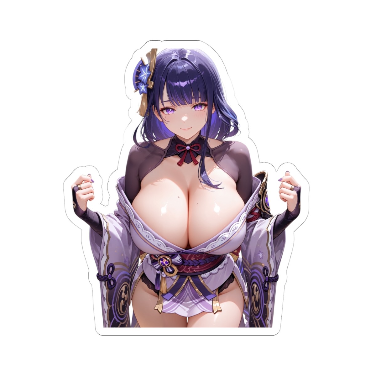 Cute Anime Waifu Sticker (BuyMoreFromMyShopSaveMore) Raiden Fan Art
