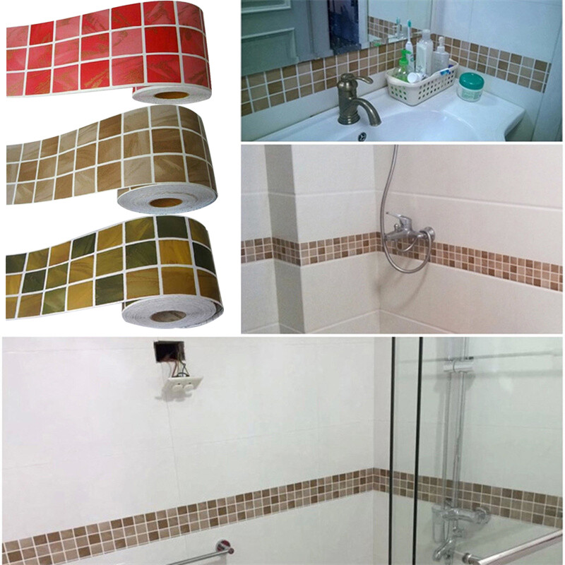 DIY Mosaic Self Adhesive Wall Sticker Vinyl Decal Home Kitchen Bathroom Decor