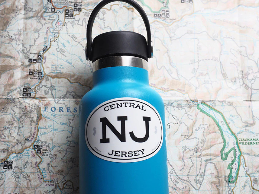 Central Jersey White Oval NJ Sticker