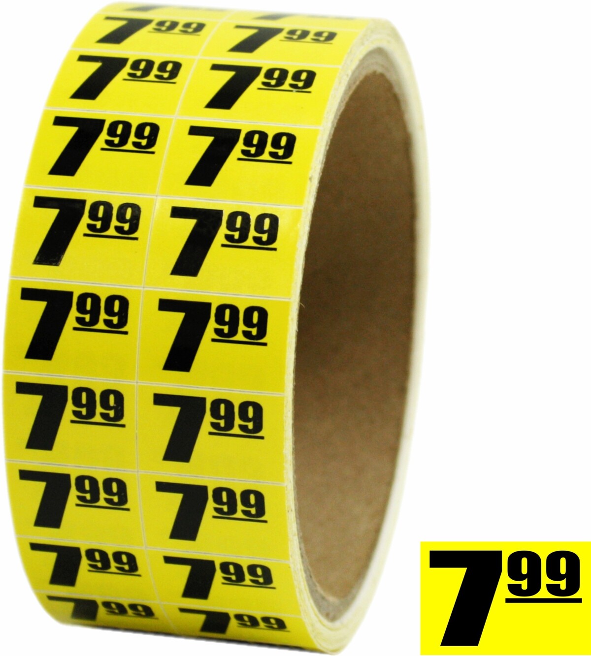 7.99 $8 Sale Discount Price Labels Stickers DAY-GLO YELLOW .75"x.5" Store Use