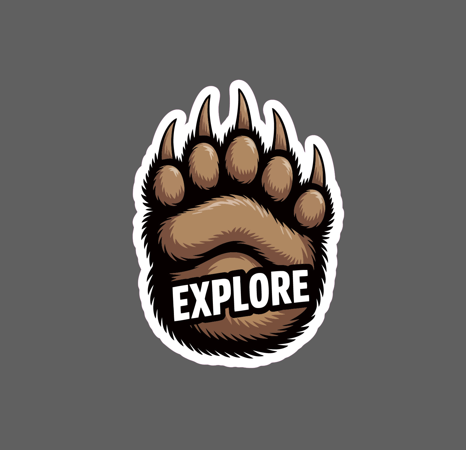 Bear Paw Sticker Explore Outdoors Wildlife Nature Travel Gift Waterproof NEW
