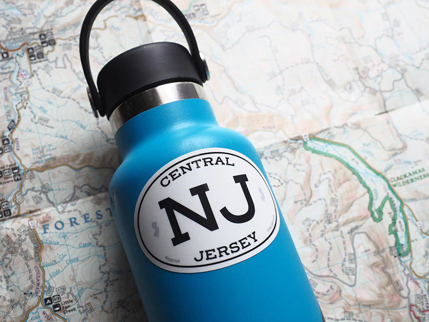 Central Jersey White Oval NJ Sticker