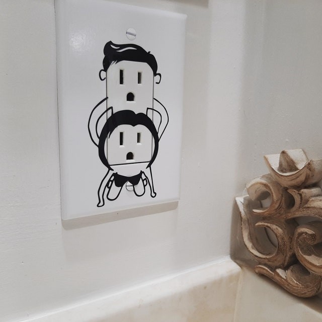 Socket Couple Face Decal Vinyl Decal Stickers Laptop/Car