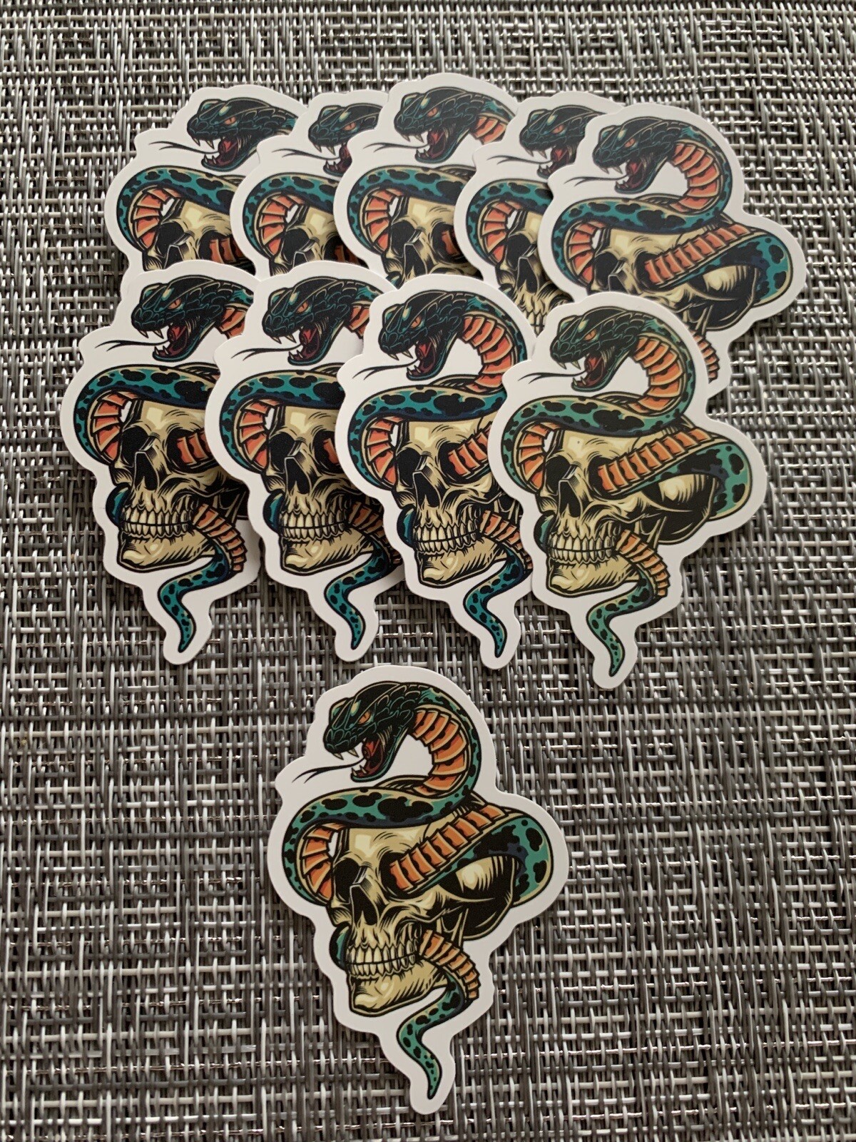 10 Snake Vinyl Stickers, Brand New